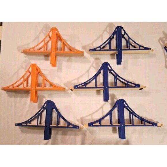 Wooden Railroad Train Bridge Lot Suspension Riser Blocks READ Thomas Compatible - Picture 3 of 11